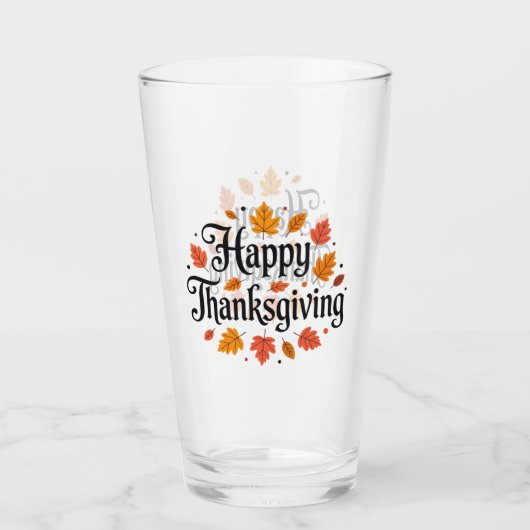 Happy Thanksgiving Glas (Achterkant)