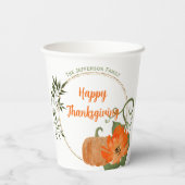 Happy Thanksgiving Glitter Paper cup Papieren Bekers (Achterkant)
