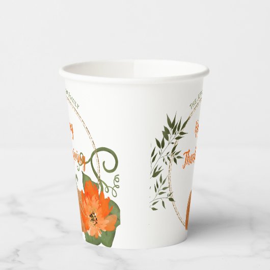 Happy Thanksgiving Glitter Paper cup Papieren Bekers (Links)