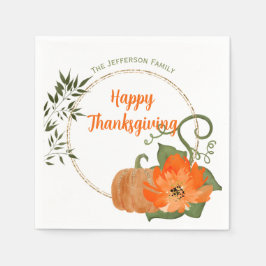 Happy Thanksgiving Glitter Paper Napkin Servet