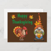 Happy Thanksgiving Gnome Briefkaart (Voorkant / Achterkant)