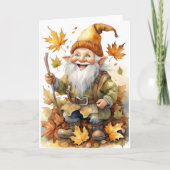 Happy Thanksgiving Gnome Fall laat leeg Kaart (Voorkant)