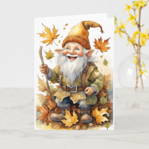 Happy Thanksgiving Gnome Fall laat leeg Kaart