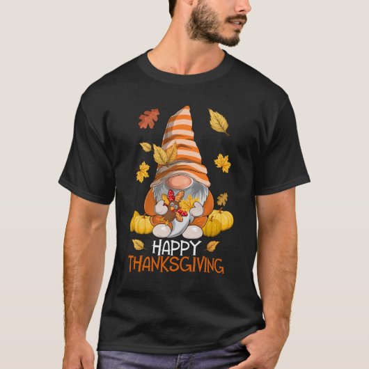 Happy Thanksgiving Gnome Herfst T-shirt (Voorkant)