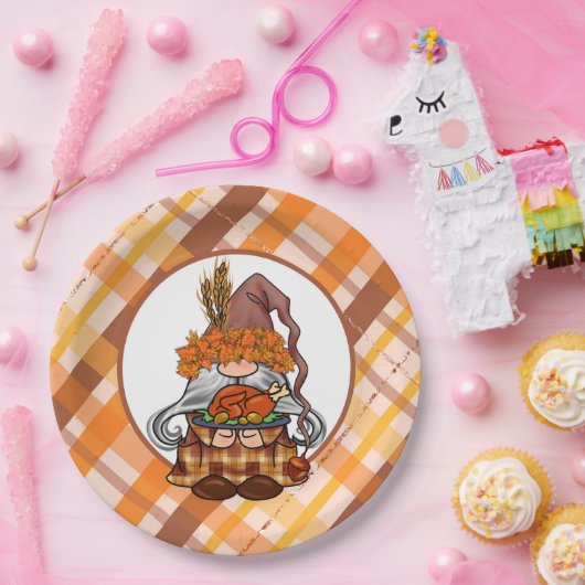 Happy Thanksgiving Gnome Paper-Bord Papieren Bordje (Feest)