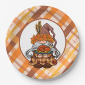 Happy Thanksgiving Gnome Paper-Bord Papieren Bordje (Voorkant)