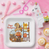 Happy Thanksgiving Gnome Paper-Bord Papieren Bordje (Feest)
