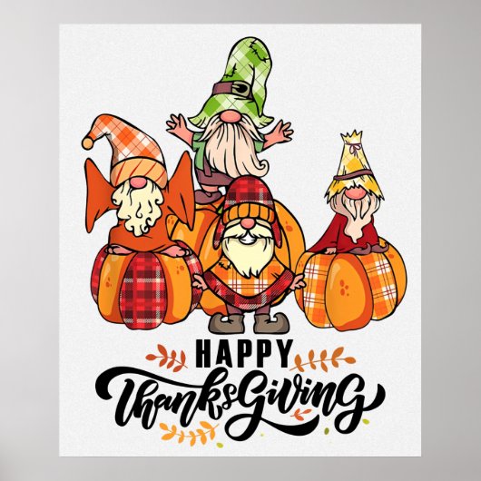 Happy Thanksgiving Gnomen Poster (Voorkant)