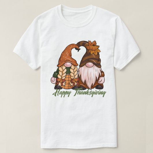 Happy Thanksgiving Gnomen T-Shirt (Design voorkant)