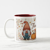Happy Thanksgiving Gnomes en pompoenen Herfst Herf Tweekleurige Koffiemok (Links)
