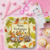 Happy Thanksgiving Gnomes Papieren Bordje (Feest)