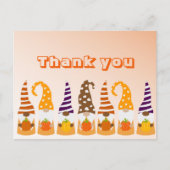 Happy Thanksgiving Gnomes Pumpkin Sunflower Herfst Briefkaart (Voorkant)