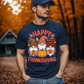 Happy Thanksgiving Gnomes Schattigee koffie en pom T-shirt