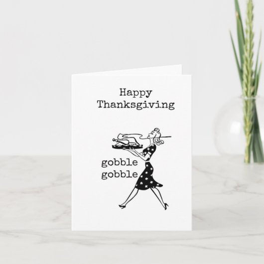 Happy Thanksgiving, Gobble, Bobble, Funny, Kaart (Voorkant)
