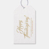 Happy Thanksgiving Gold aangepaste script elegant Cadeaulabel (Voorkant)