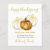 Happy Thanksgiving Gold Pumpkin - Nieuw thuisadres (Voorkant)
