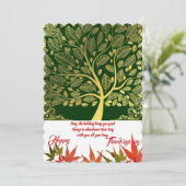 Happy Thanksgiving Gold Tree of Life Maple Leaves Feestdagenkaart (Staand voorkant)