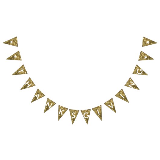 Happy Thanksgiving Gold White Shiny Glitter Party Vlaggetjes (Alle)