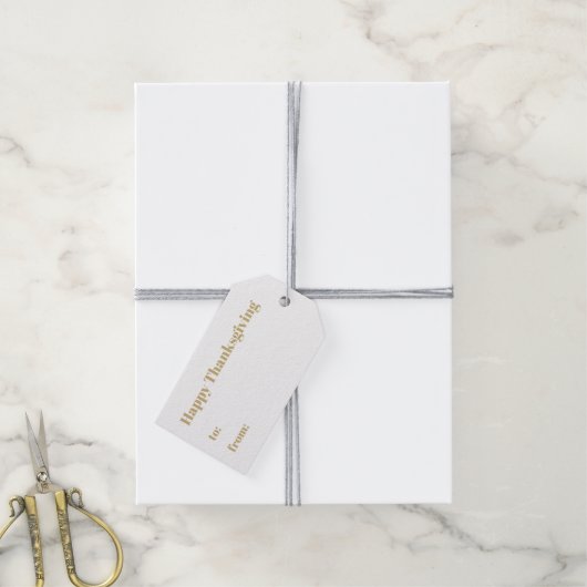 Happy Thanksgiving Gold White tot van modern Cadeaulabel (Met Touw)