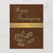 Happy Thanksgiving Golden Leaves - Briefkaart (Voorkant)