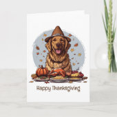 Happy Thanksgiving Golden Retriever Dog Feestdagen Kaart (Voorkant)