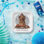 Happy Thanksgiving Golden Retriever Dog Papieren Bordje (Feest)