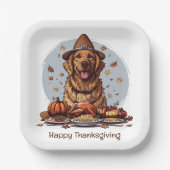 Happy Thanksgiving Golden Retriever Dog Papieren Bordje (Voorkant)