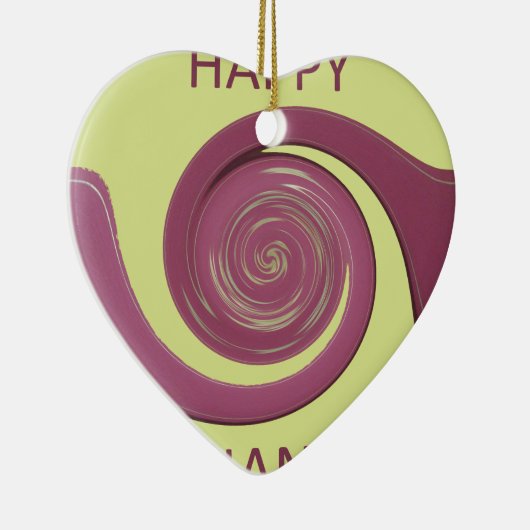 Happy Thanksgiving Golden Yellow whirl design.png Keramisch Ornament (Rechts)