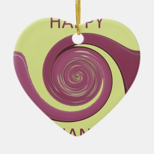 Happy Thanksgiving Golden Yellow whirl design.png Keramisch Ornament (Voorkant)