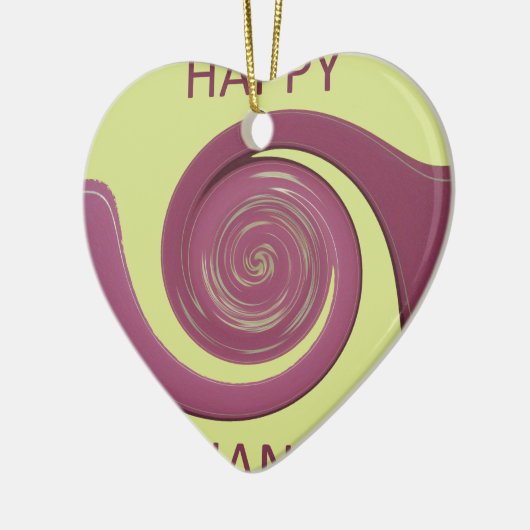 Happy Thanksgiving Golden Yellow whirl design.png Keramisch Ornament (Links)