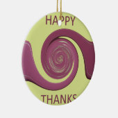 Happy Thanksgiving Golden Yellow whirl design.png Keramisch Ornament (Rechts)