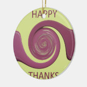Happy Thanksgiving Golden Yellow whirl design.png Keramisch Ornament (Links)