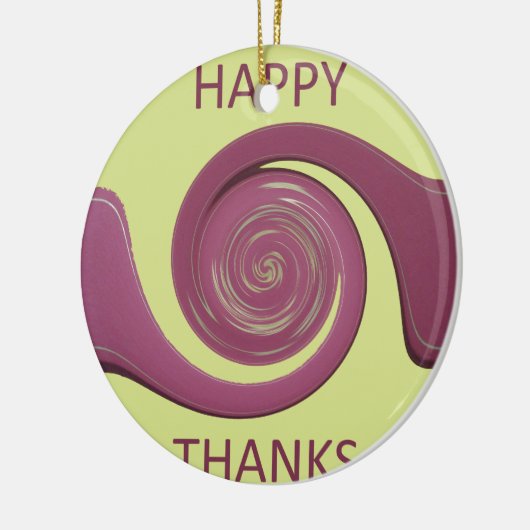Happy Thanksgiving Golden Yellow whirl design.png Keramisch Ornament (Links)