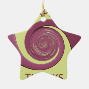 Happy Thanksgiving Golden Yellow whirl design.png Keramisch Ornament