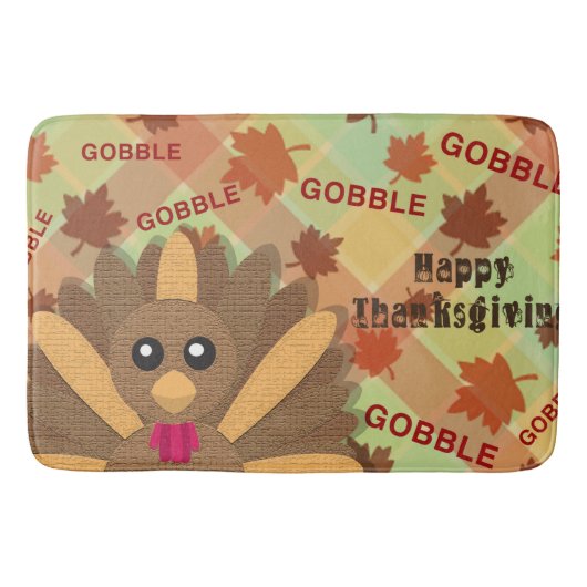 Happy Thanksgiving Gooble Gooble Badmat (Voorkant)