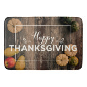 Happy Thanksgiving Gourds op Rustic Wood Badmat (Voorkant)