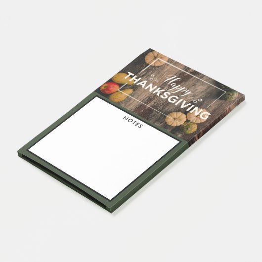 Happy Thanksgiving Gourds op Rustic Wood Post-it® Notes (Schuin)