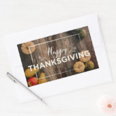 Happy Thanksgiving Gourds op Rustic Wood Rechthoekige Sticker (Envelop)