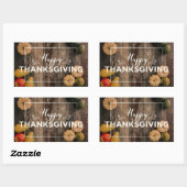 Happy Thanksgiving Gourds op Rustic Wood Rechthoekige Sticker (Vel)