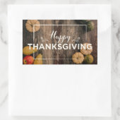 Happy Thanksgiving Gourds op Rustic Wood Rechthoekige Sticker (Tas)