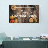 Happy Thanksgiving Gourds op Rustic Wood Spandoek (Beurs)