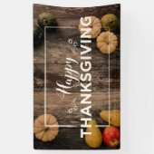 Happy Thanksgiving Gourds op Rustic Wood Spandoek (Verticaal)