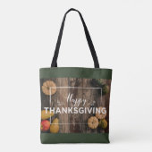 Happy Thanksgiving Gourds op Rustic Wood Tote Bag (Achterkant)