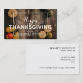 Happy Thanksgiving Gourds op Rustic Wood Visitekaartje (Voorkant / Achterkant)