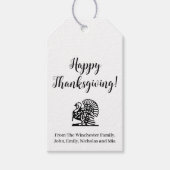 Happy Thanksgiving grappig aangepast script op kal Cadeaulabel (Voorkant)