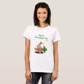 Happy Thanksgiving Grappig Konijn T-shirt (Voorkant volledig)