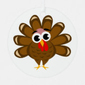 Happy Thanksgiving grappige cartoon Metalen Ornament (Voorkant)