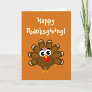 Happy Thanksgiving grappige kalkoenvogelillustrati Feestdagen Kaart