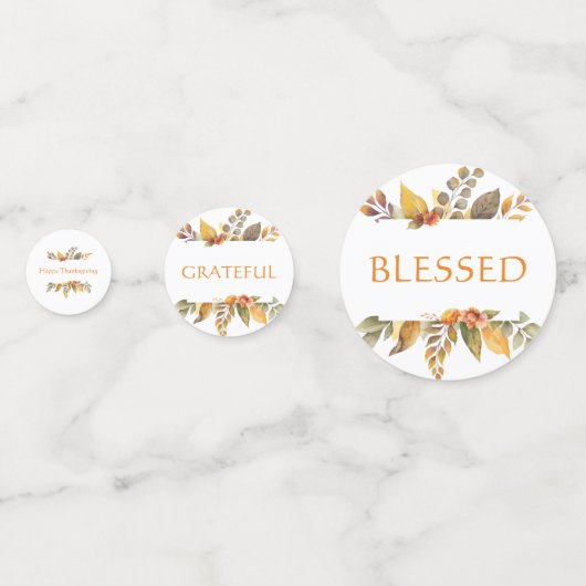 Happy Thanksgiving Grateful Bless Confetti (Achterkanten)