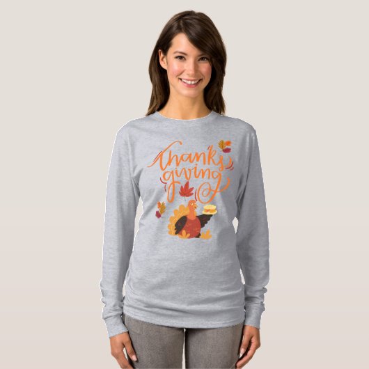  Happy Thanksgiving | Grateful & Blessed Fall T-shirt (Voorkant volledig)